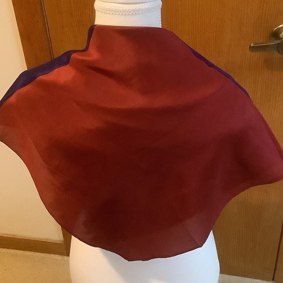 Silk Four Color Block Print Square Scarf - Picture 2 of 5